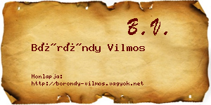 Böröndy Vilmos névjegykártya