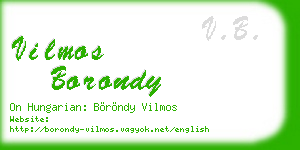 vilmos borondy business card