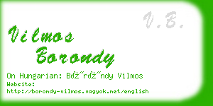 vilmos borondy business card